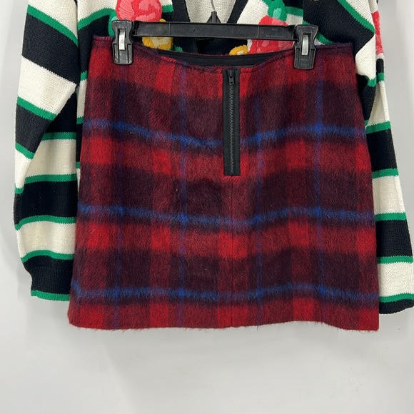 Mark O’polo Wool blend made in  Italy plaid mini skirt 36/small - Picture 2 of 9